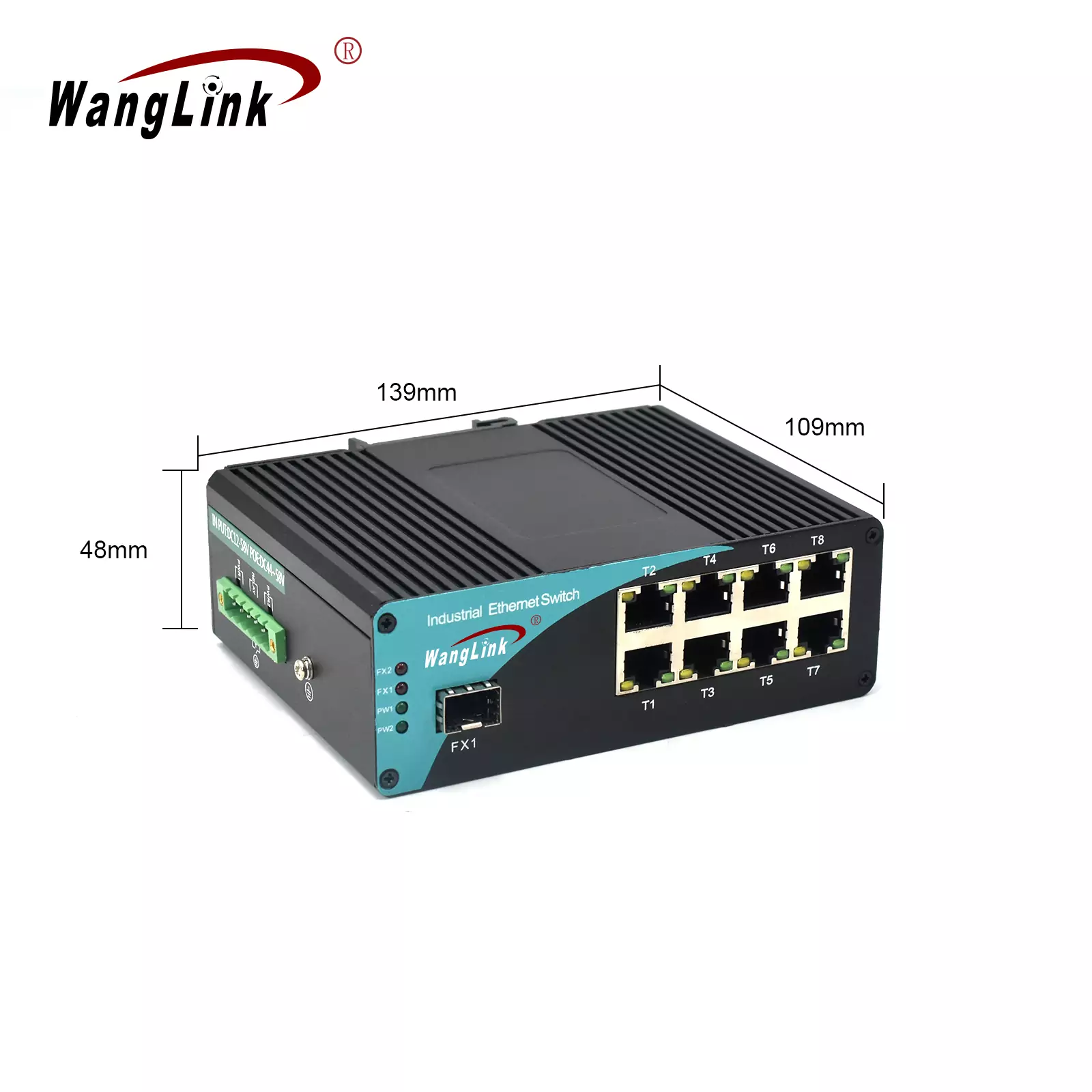 Product size: ISG801P | Industrial 8 Port Poe Switch 1 SFP/SC/LC/FC/ST
