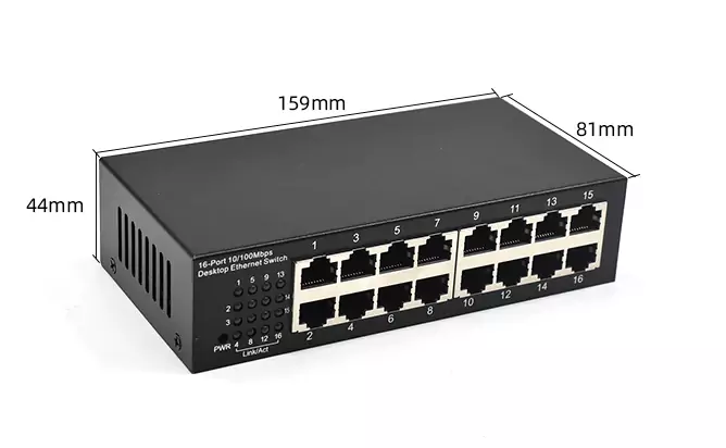 Product size: SF16-MINI | Schnell unmanaged ethernet switch 16 port