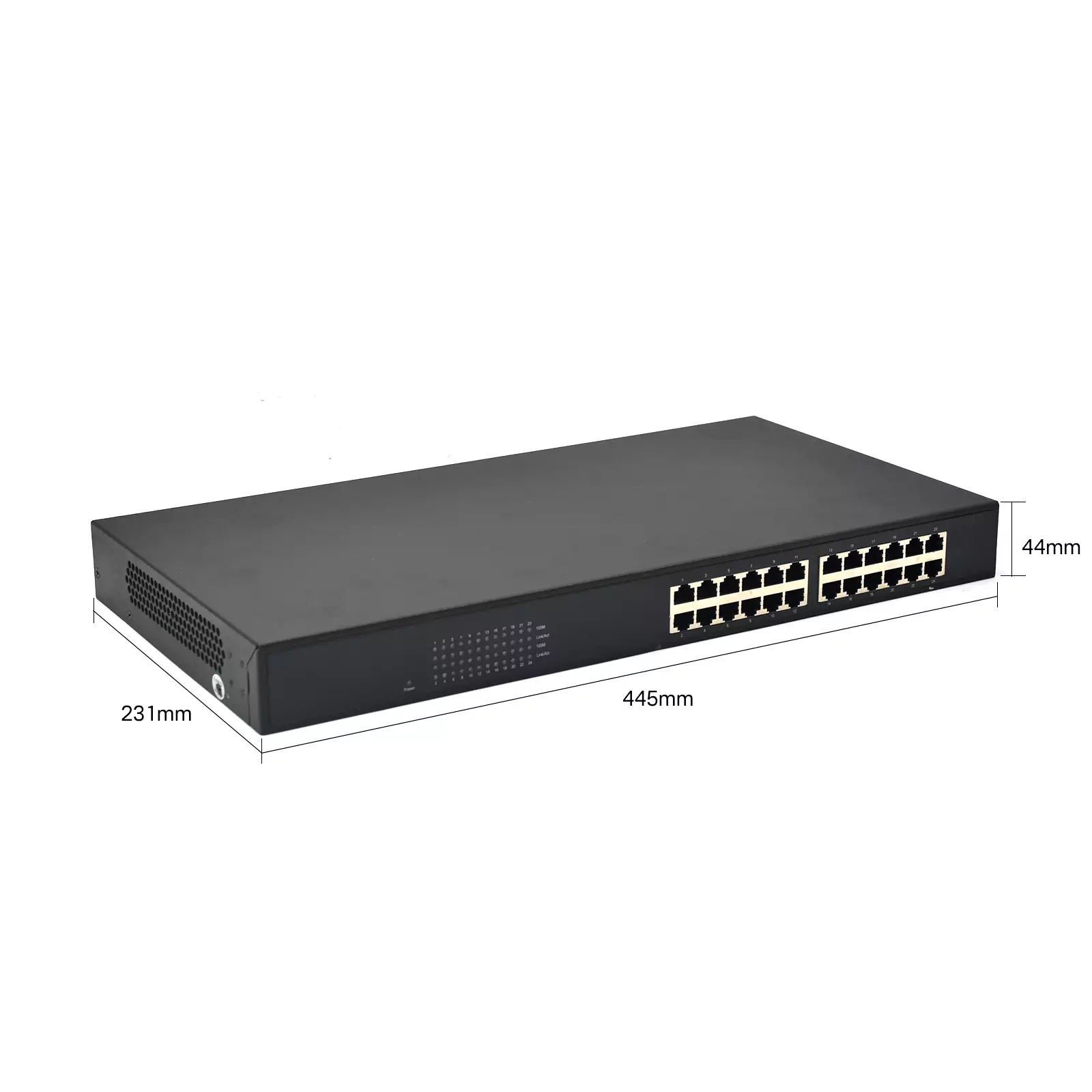 Product size: SF24-R | Fast ethernet 24-port Rackmount-ethernet-switch