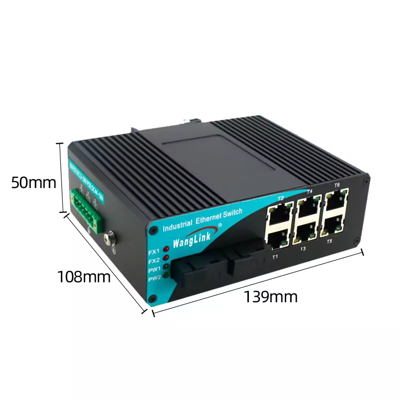 Product size: ISG602 | Gigabit-unmanaged 6-Port din-schiene ethernet-switch mit 2 sfp – /fc/sc
