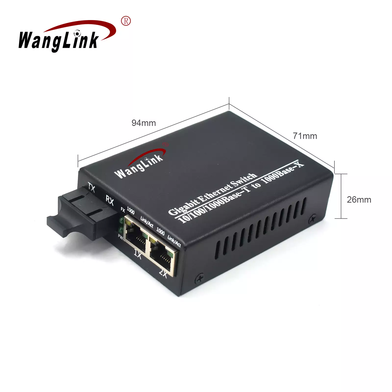 Product size: CG201 | Gigabit ethernet media converter 2 port 1 SFP/SC/FC/LC/ST