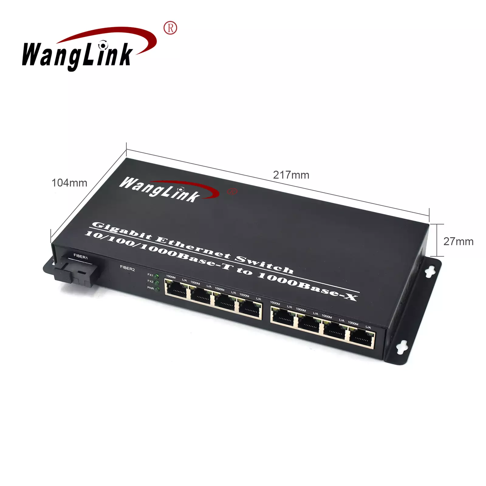 Product size: CG801 | Gigabit ethernet Medien Konverter fiber 8-port 1 SFP/SC/LC/FC/ST
