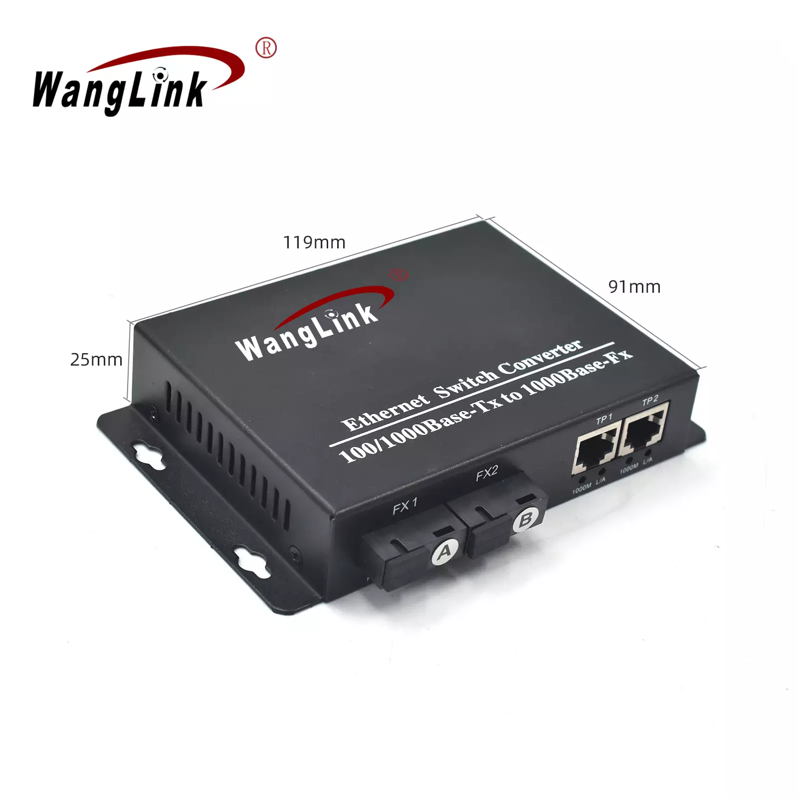 Product size: CG202 | Gigabit-ethernet zu fiber optic media converter 2 Port 2 SFP – /SC/LC/FC/ST