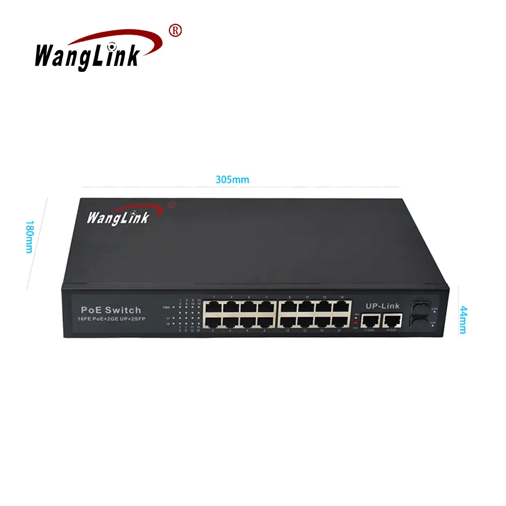 Product size: SL1622P | Gigabit unmanaged poe Schalter 16 port 2 uplink 2 sfp – /sc/fc/lc/st