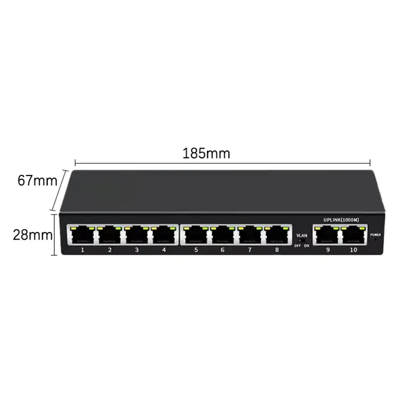 Product size: SL82NP | Unmanaged nicht-standard-Protokoll poe-switch mit 8 Ports mit 2 uplink