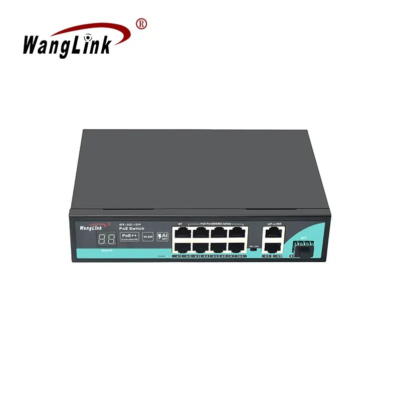 Product gallery: SL821P-V2 | Fast-ethernet-Unmanaged 8 ports poe Schalter 2 gigabit uplink 1 SFP
