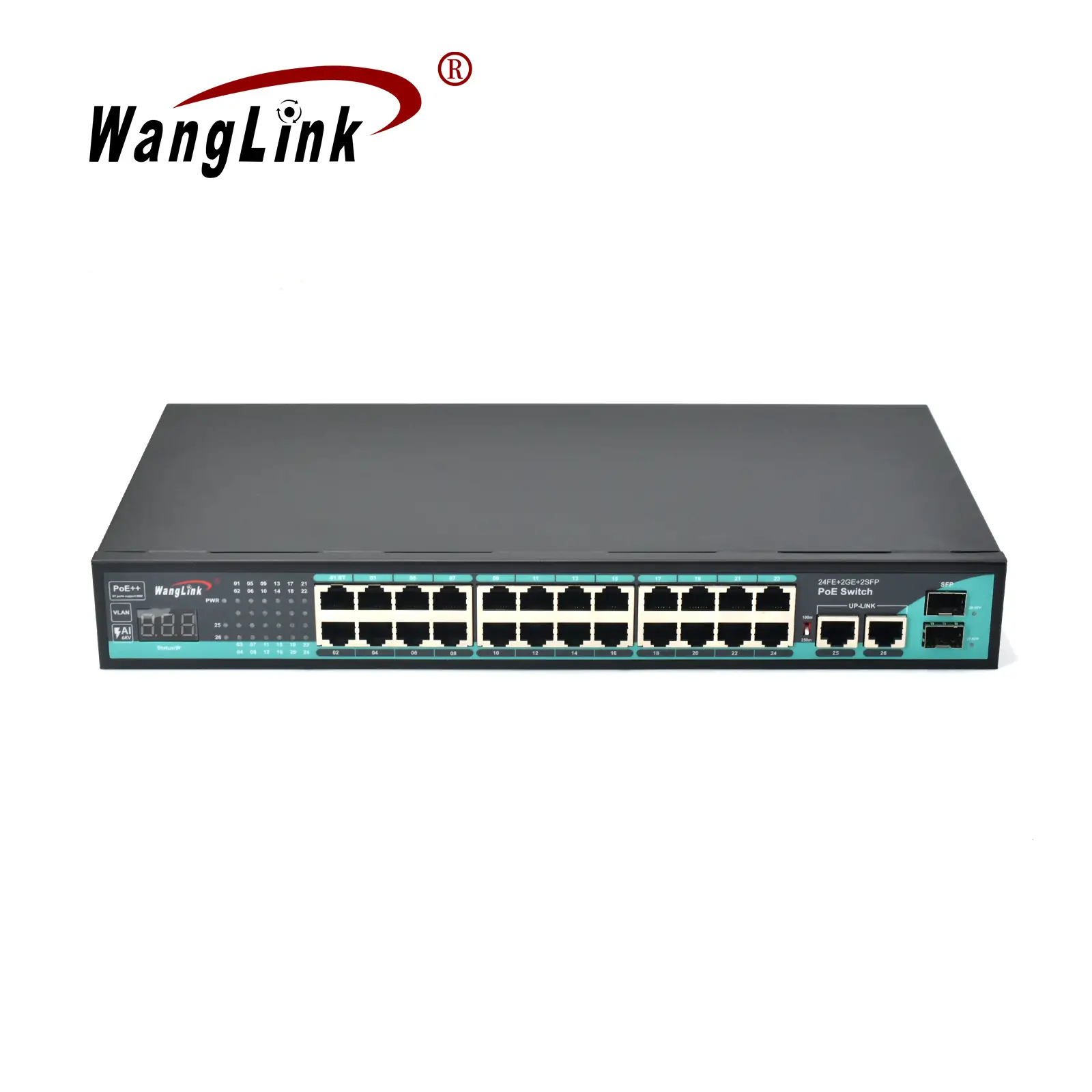 Product gallery: SL2422P-V2 | Unmanaged fast-ethernet poe-switch mit 24 Ports 2 gigabit uplink 2 SFP
