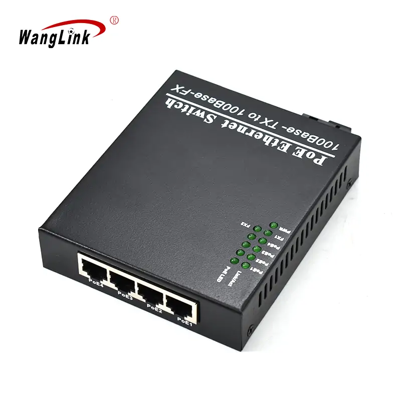 Product gallery: CF401P | 10/100 Mbps 4 RJ45-1 fiber port media Konverter Faser-zu-ethernet-poe