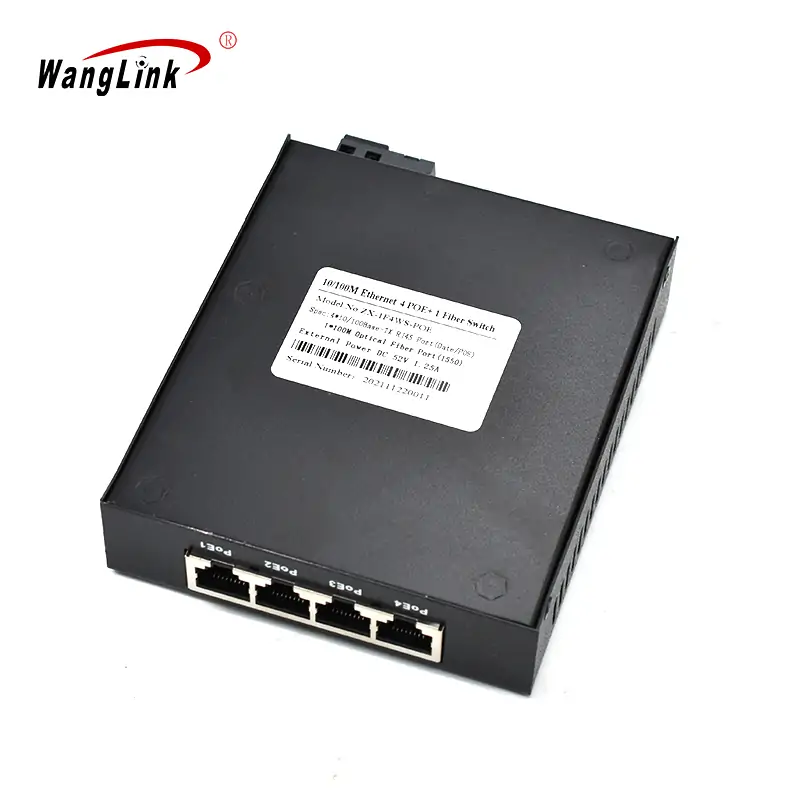 Product gallery: CF401P | 10/100 Mbps 4 RJ45-1 fiber port media Konverter Faser-zu-ethernet-poe