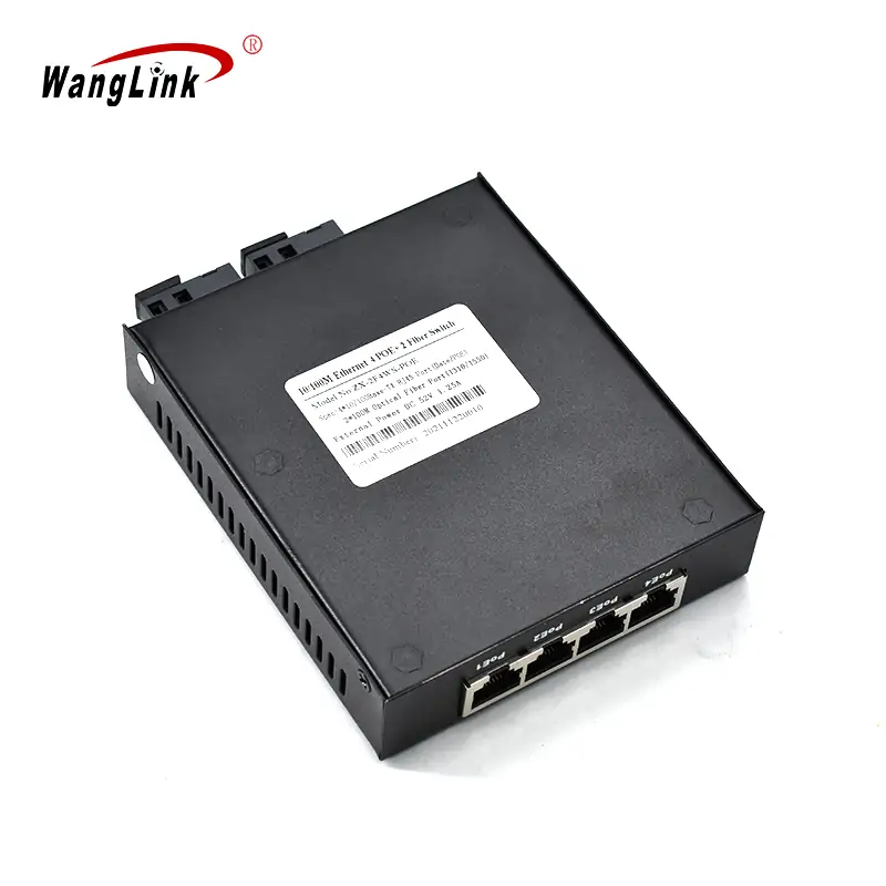 Product gallery: CF402P | 10/100mbps fiber media-Konverter mit poe 4 RJ45 2 Fiber Port