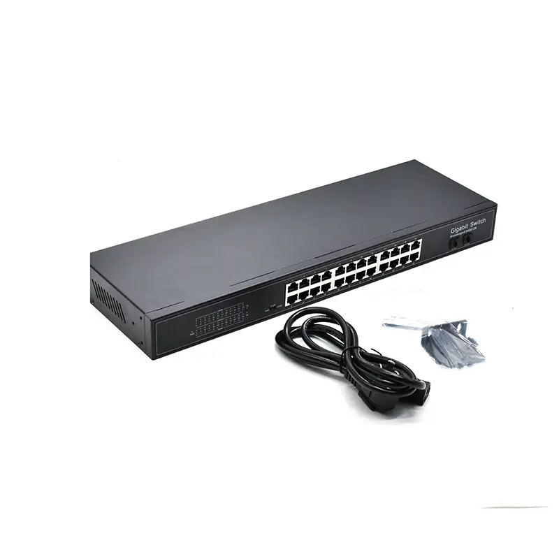 Product gallery: SG2402-R | Rack-mount Unmanaged ethernet-switch 24-port 2 SFP
