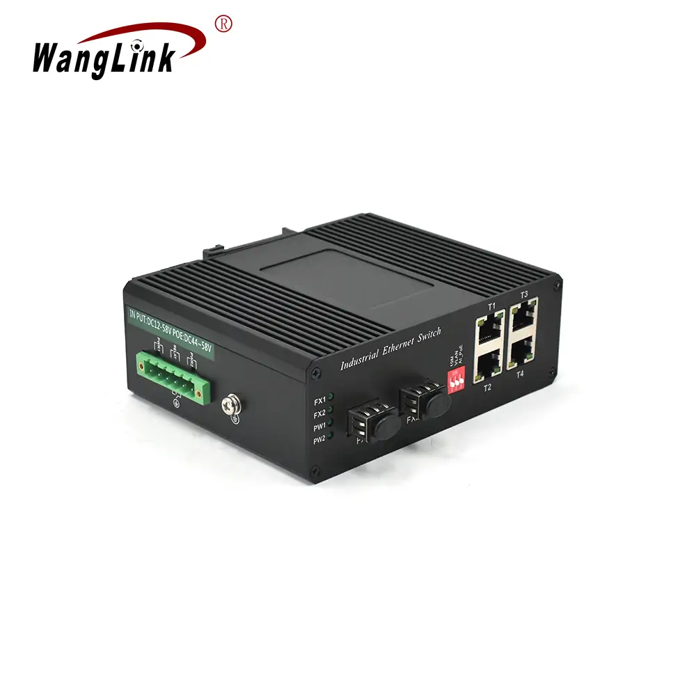 Product gallery: ISL402P | Fast-ethernet Industrial 4-Port din-rail mount poe switch 2 SFP
