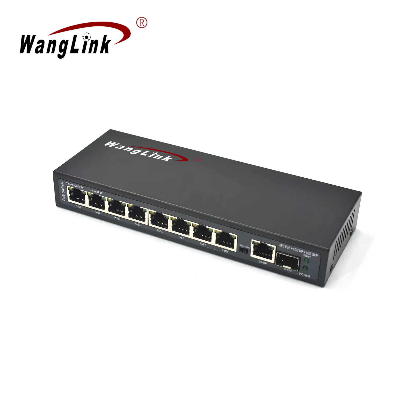 Product gallery: SL811P-E | Unmanaged Fast ethernet 8-port-poe-switch für ip-Kameras 1 Gigabit uplink 1 SFP
