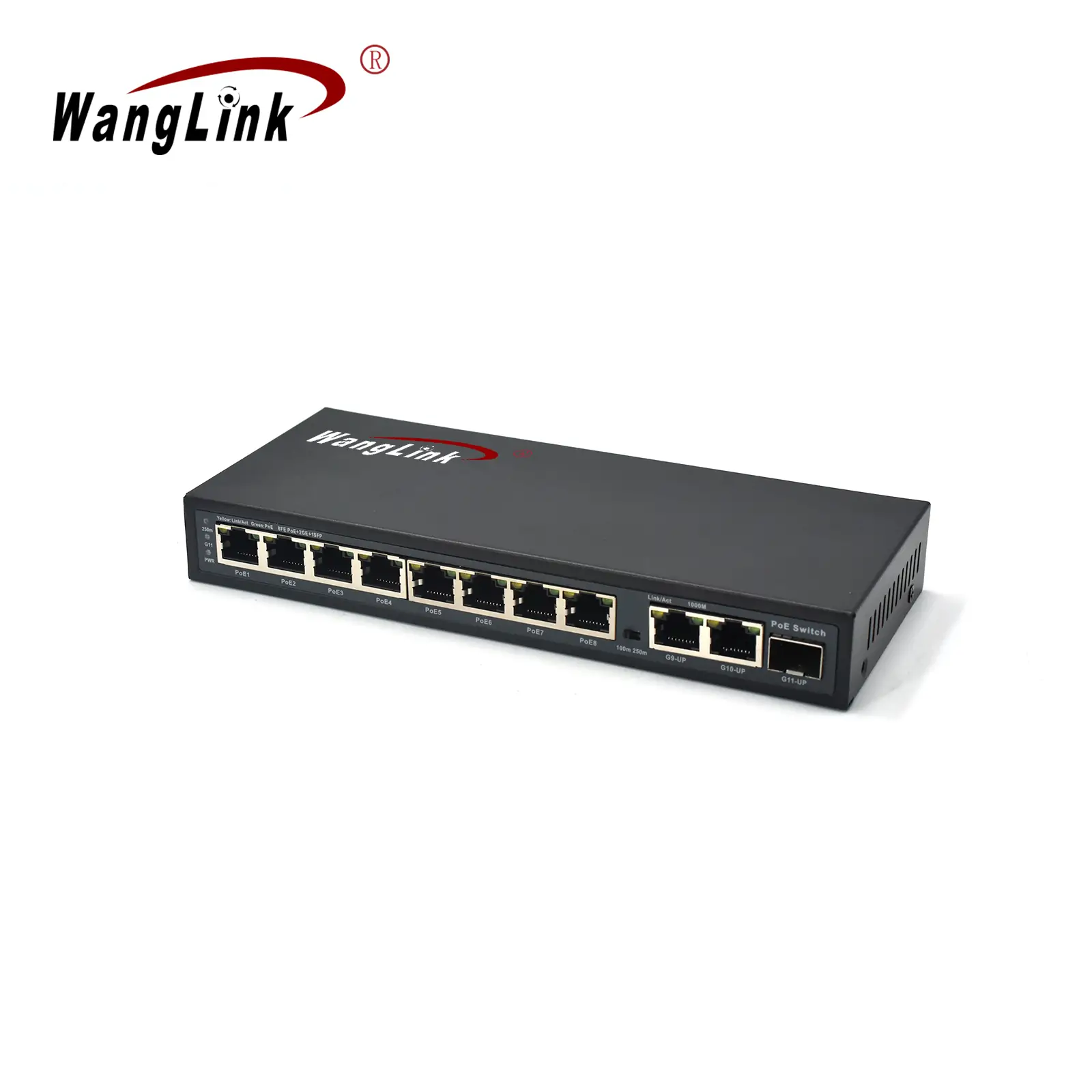 Product gallery: SL821P-E | Fast ethernet poe 8-port switch 2 Gigabit uplink 1 SFP