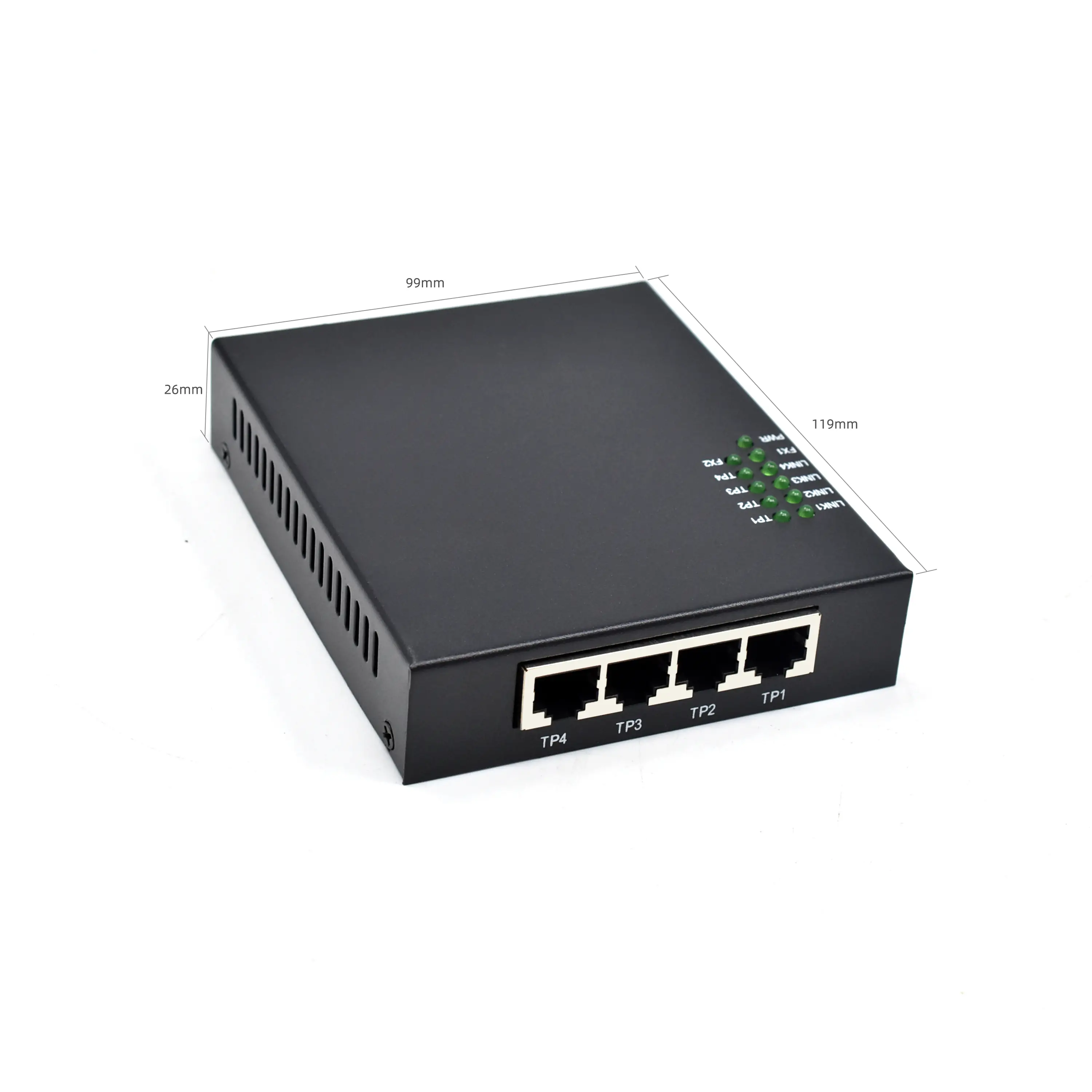 Product gallery: CF402P | 10/100mbps fiber media-Konverter mit poe 4 RJ45 2 Fiber Port