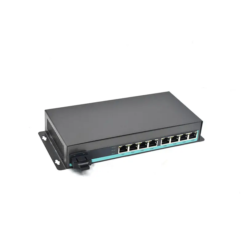 Product gallery: CG801P | Gigabit-Glasfaser-poe media converter 8 RJ45 1 SC Fiber port