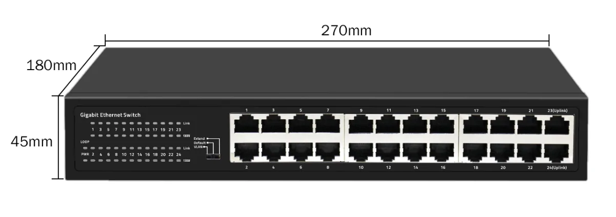Product size: SG2400 | Unmanaged ethernet switch 24 port gigabit