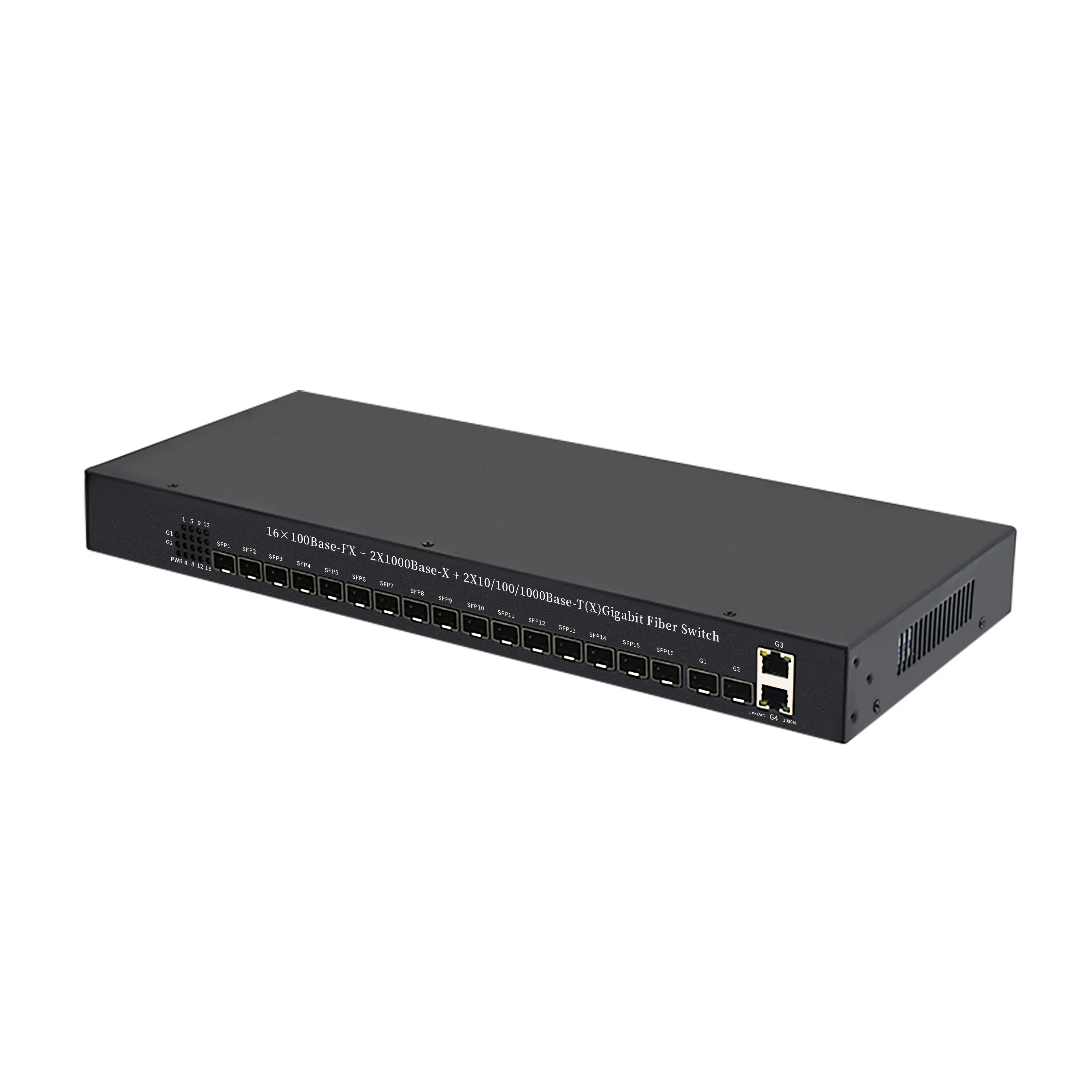 Product gallery: SL2216-R | Rackmount 100M 16-Port LWL zu ethernet-switch mit 2 Gigabit-Uplink 2 SFP