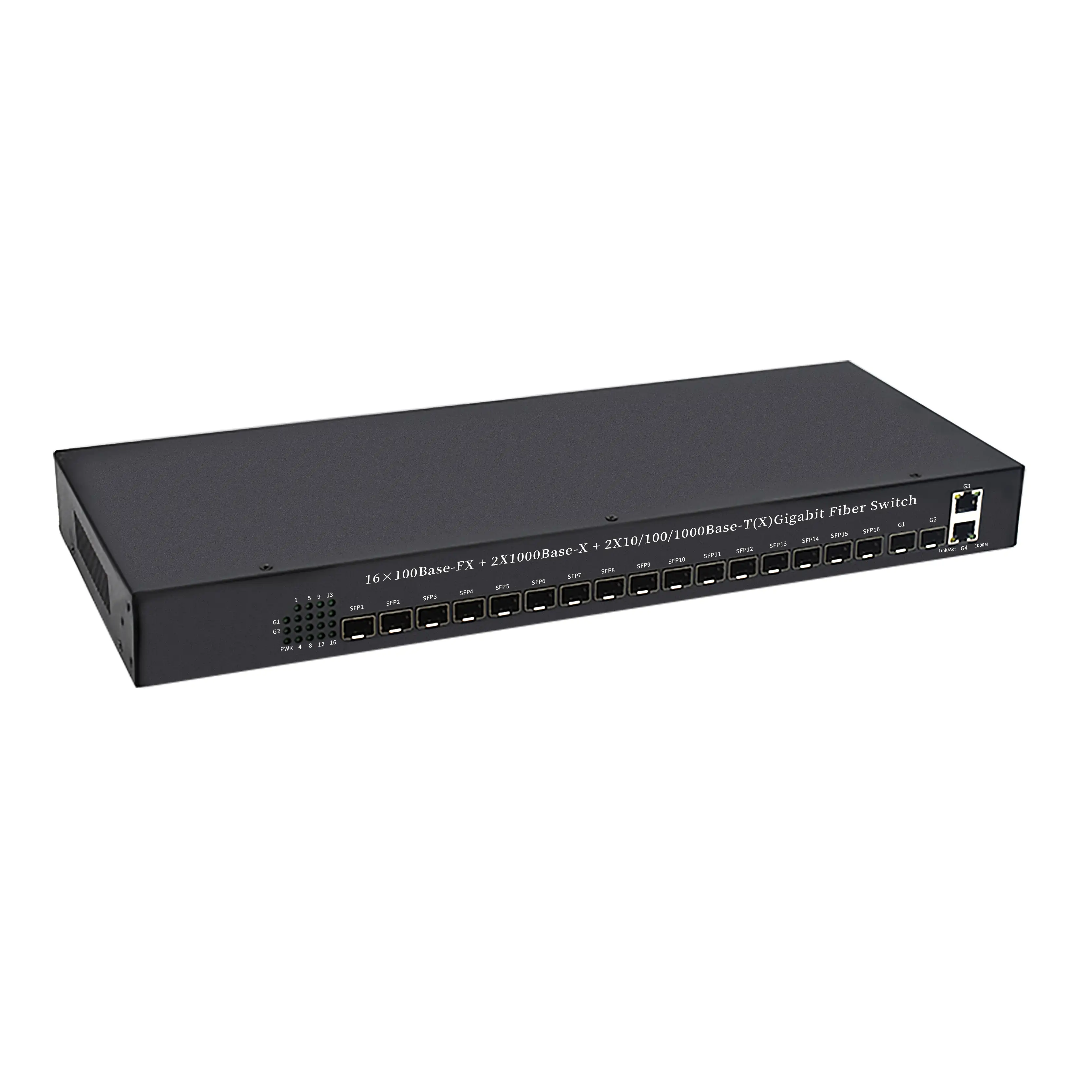 Product gallery: SL2216-R | Rackmount 100M 16-Port LWL zu ethernet-switch mit 2 Gigabit-Uplink 2 SFP