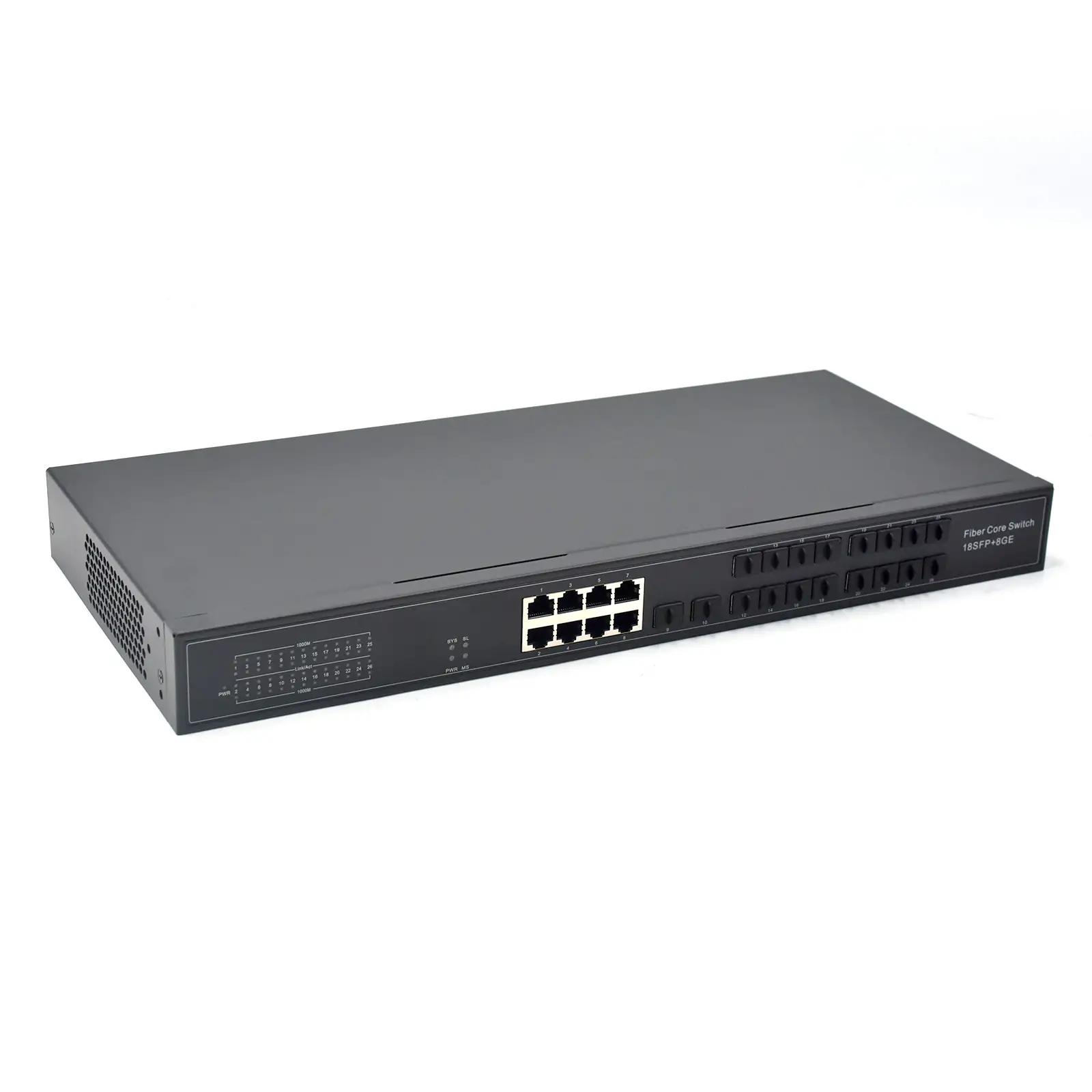 Product gallery: SG8018 | Rackmount Unmanagde Gigabit 8-port RJ45-18-Port Faser-zu-ethernet-switch
