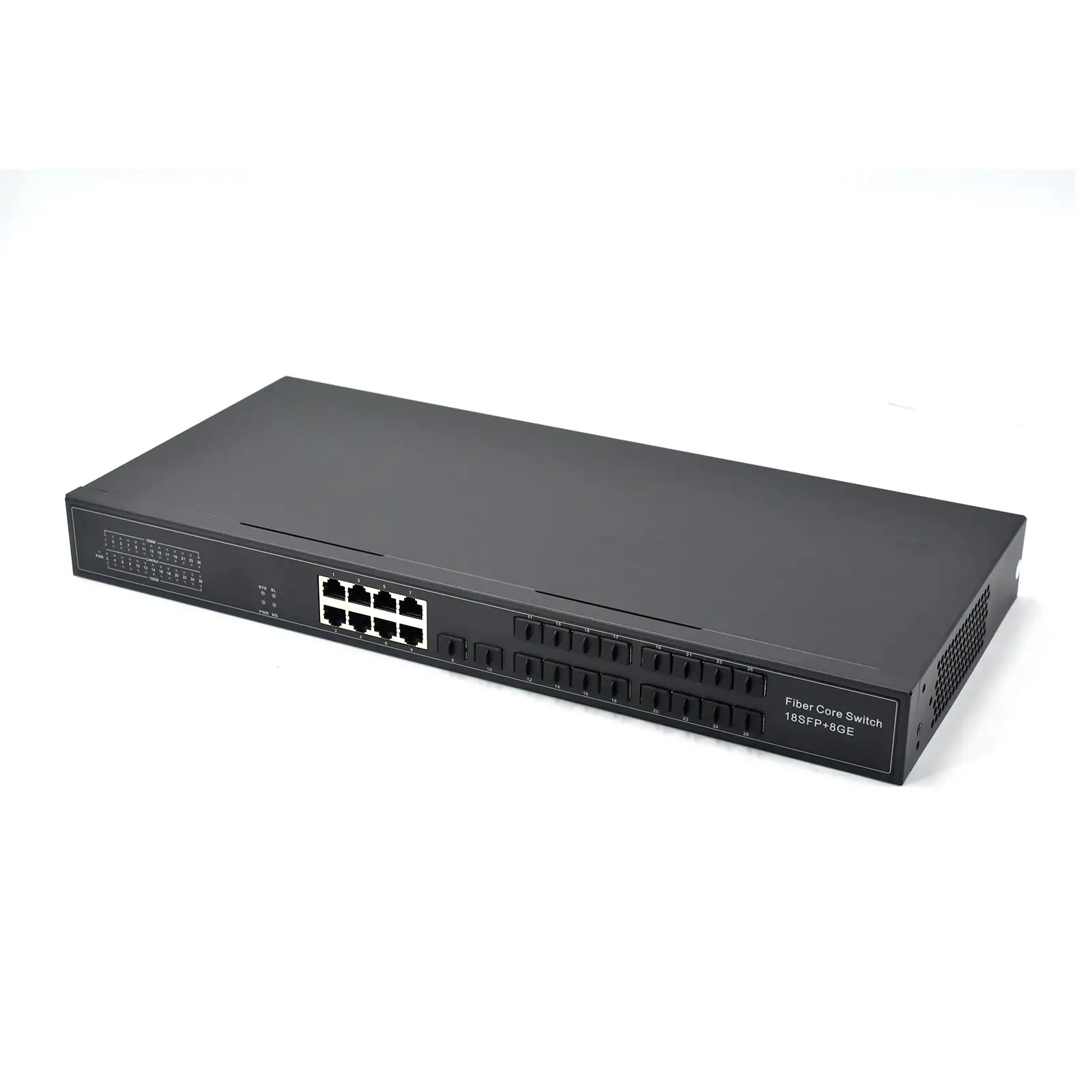 Product gallery: SG8018 | Rackmount Unmanagde Gigabit 8-port RJ45-18-Port Faser-zu-ethernet-switch