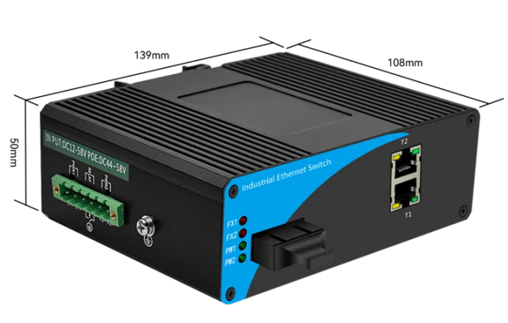 Product size: ISF201 | Fast-ethernet-industrielle Netzwerk-switch 1 SFP 2 RJ45/SC/LC/FC