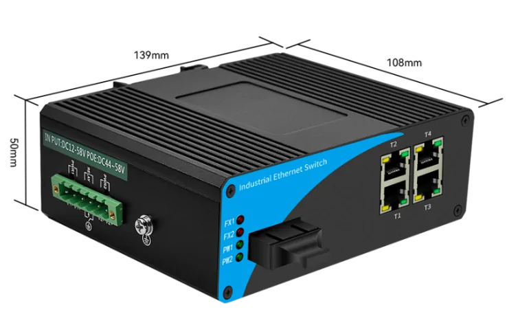 Product size: ISF401 | Fast ethernet industrial switch 4 Port 1 SFP/SC/LC/FC/ST