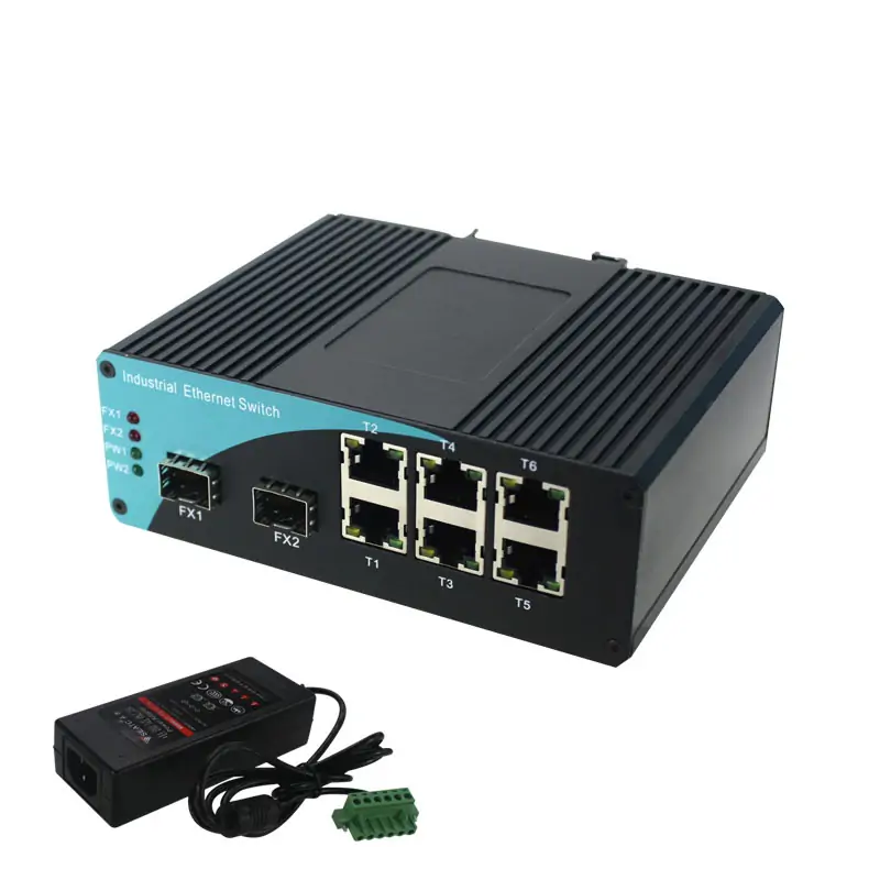 Product gallery: ISF602 | Unmanaged Fast ethernet 6 port industrial ethernet switch mit 2 SFP/LC/FC/SC/ST