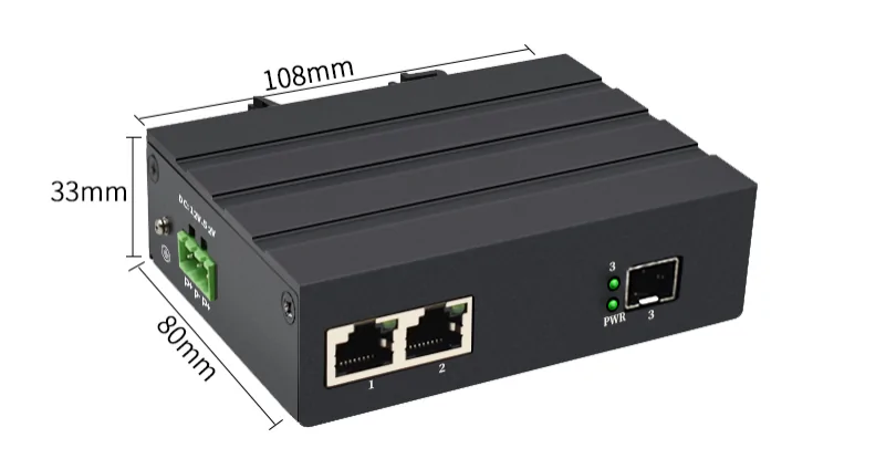 Product size: ISF201-1005 | Fast ethernet 3 port industrial ethernet switch 1 SFP 2 RJ45/SC/LC/FC/ST