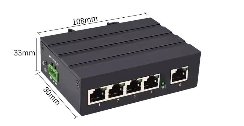 Product size: ISG410-2005 | Unmanaged industrial ethernet switch 5-port mit 1 uplink