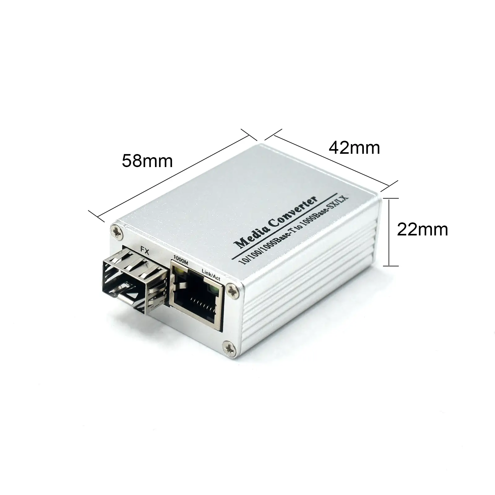Product size: CG101-MINI | Mini Gigabit fiber media converter 1 Port RJ45 1 SFP/SC/LC/FC/ST