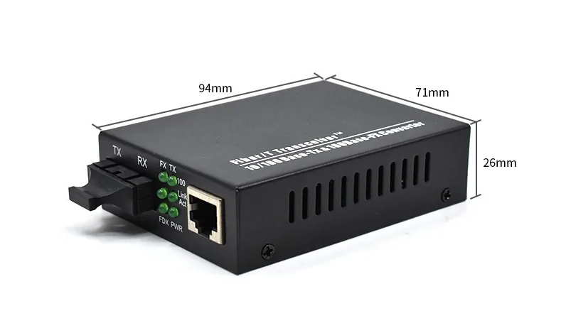 Product size: CF101 | 1 RJ45-1 SFP/SC/LC/FC/ST-ethernet zu fiber optic single mode media converter