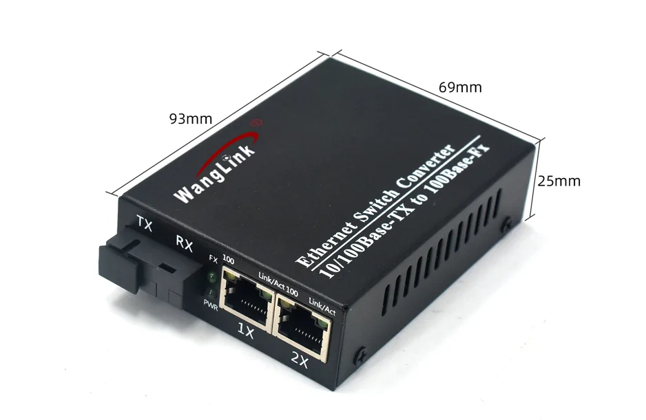 Product size: CF201 | 2 Port 1 SFP/SC/LC/FC/ST fiber zu rj45 media Konverter