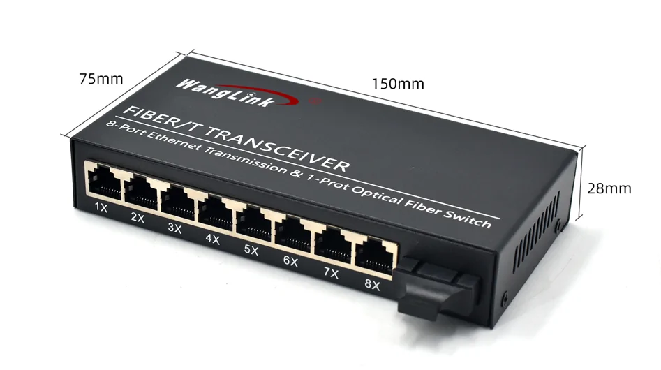 Product size: CF801 | 10 100 fiber media converter 8 Port 1 SFP/SC/LC/FC/ST