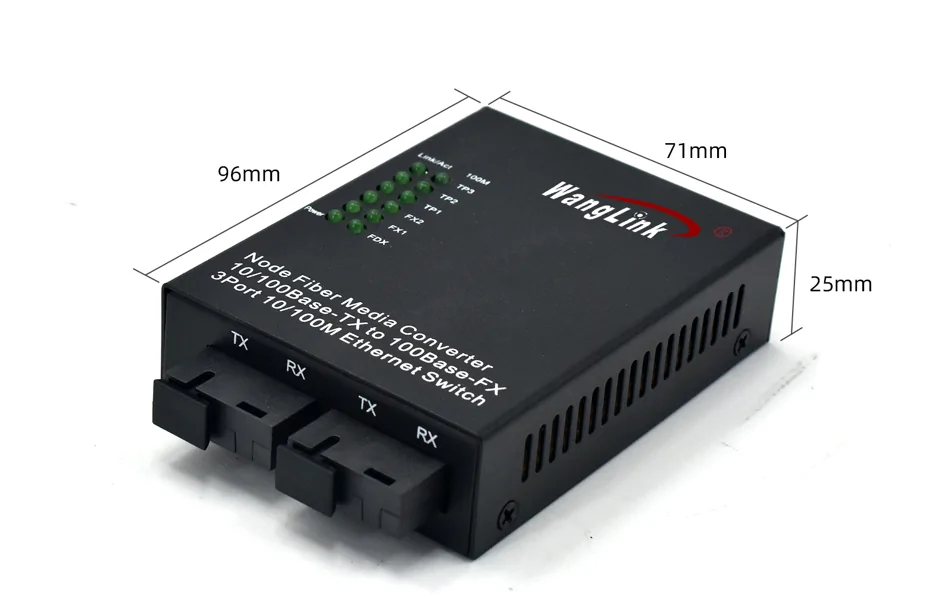 Product size: CF302 | 3-Port RJ45 2 SFP/LC/SC/FC/ST fiber to ethernet media converter