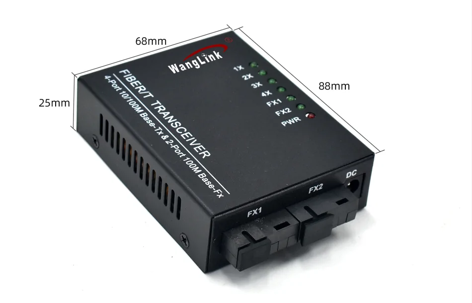Product size: CF402 | 4 port media converter 4 RJ45 2 SFP – /SC/LC/FC/ST