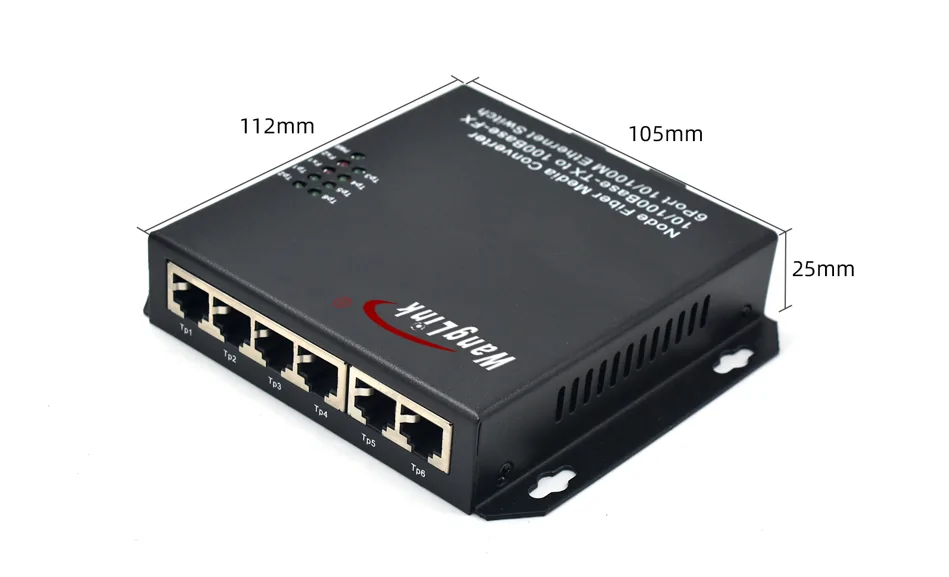 Product size: CF602 | Wand-Halterung 6 port media Konverter mit 2 SFP – /SC/LC/FC/ST