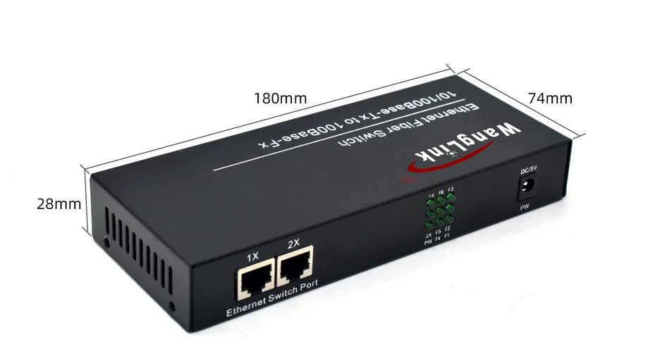 Product size: CF206 | 2 RJ45 6 SFP/SC/FC/LC/ST 10 100base tx zu 100base-fx media converter