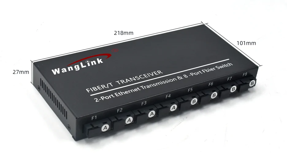 Product size: CF208 | 10 100tx zu 100fx media converter 2 Port RJ45 8 SFP/SC/LC/FC/ST