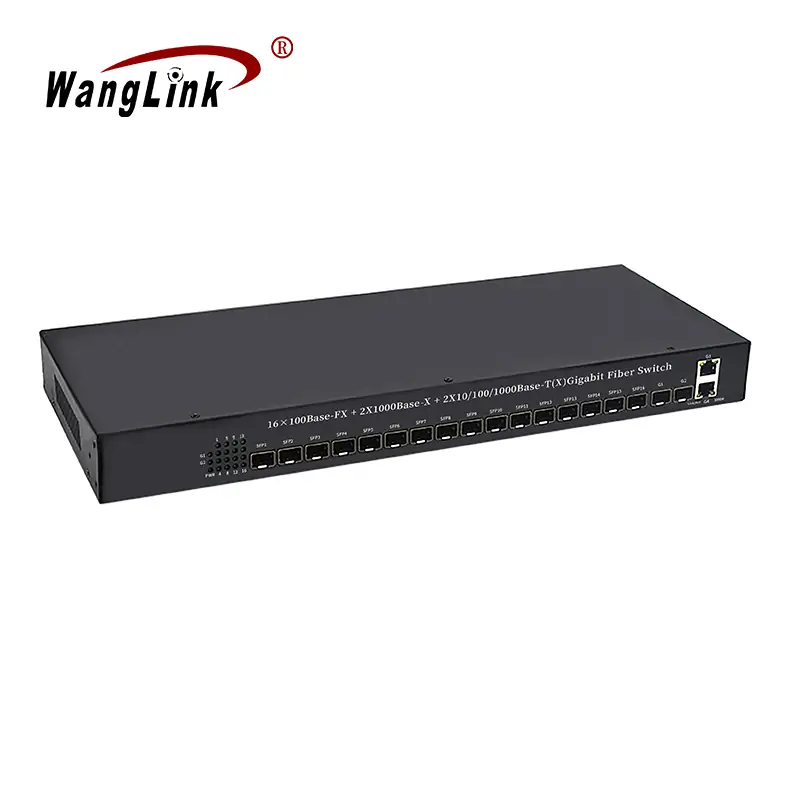 Product gallery: CL4016 | 100M 16 Port sfp Faser Medien Konverter mit 2 Gigabit-SFP 2 RJ45