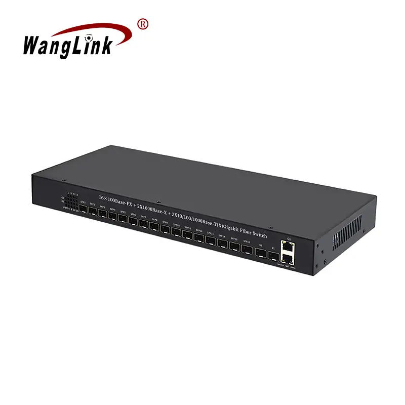 Product gallery: CL4016 | 100M 16 Port sfp Faser Medien Konverter mit 2 Gigabit-SFP 2 RJ45
