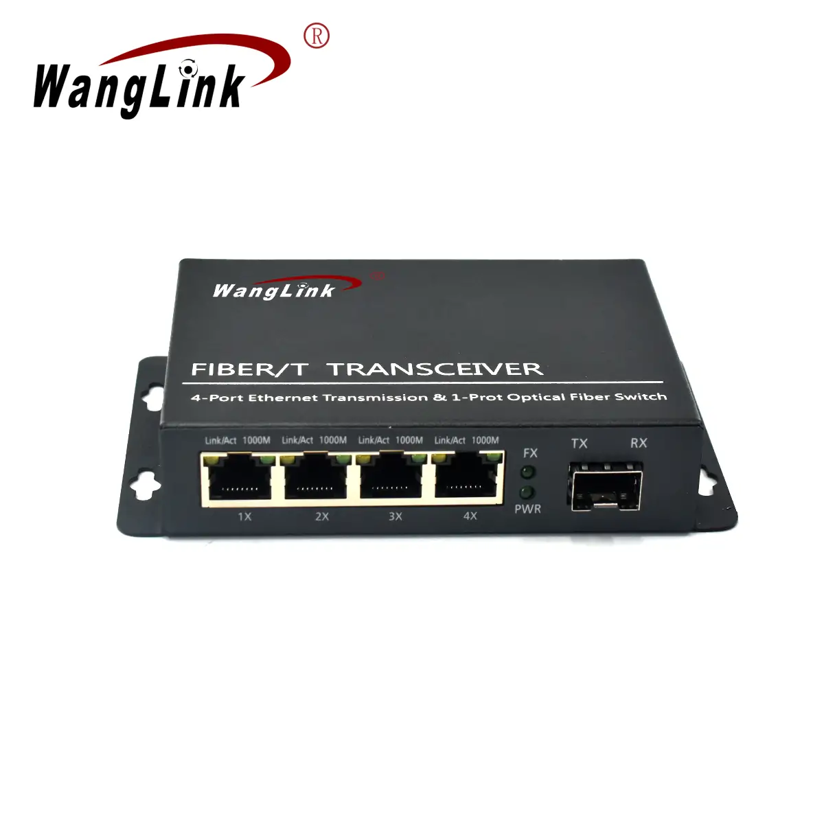 Product gallery: CG401 | Wand-mount 4 Port RJ45 1 SFP/SC/FC/LC/ST 1 gig fiber media converter