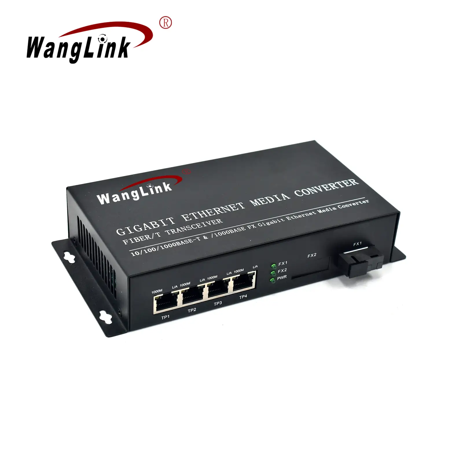 Product gallery: CG401 | Wand-mount 4 Port RJ45 1 SFP/SC/FC/LC/ST 1 gig fiber media converter
