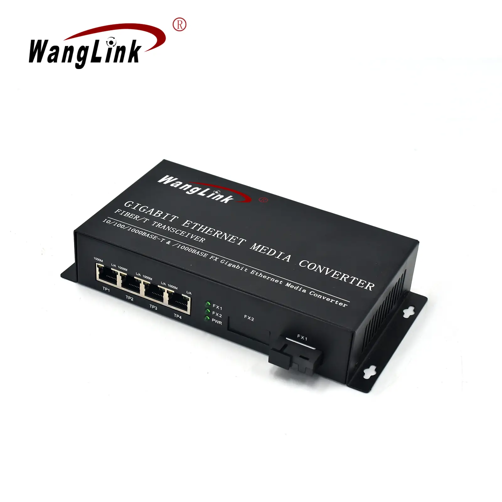 Product gallery: CG401 | Wand-mount 4 Port RJ45 1 SFP/SC/FC/LC/ST 1 gig fiber media converter