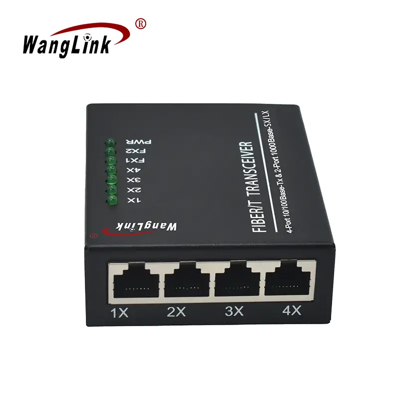Product gallery: CL402 | 100Tx single mode media converter 4 RJ45 2 SFP – /SC/FC/LC/ST