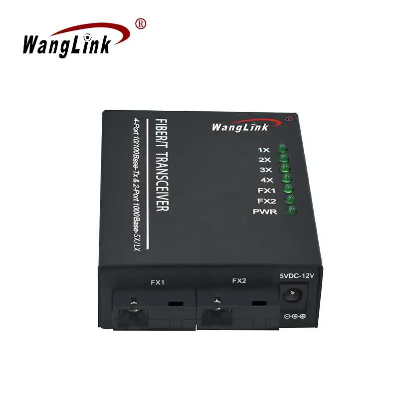 Product gallery: CL402 | 100Tx single mode media converter 4 RJ45 2 SFP – /SC/FC/LC/ST