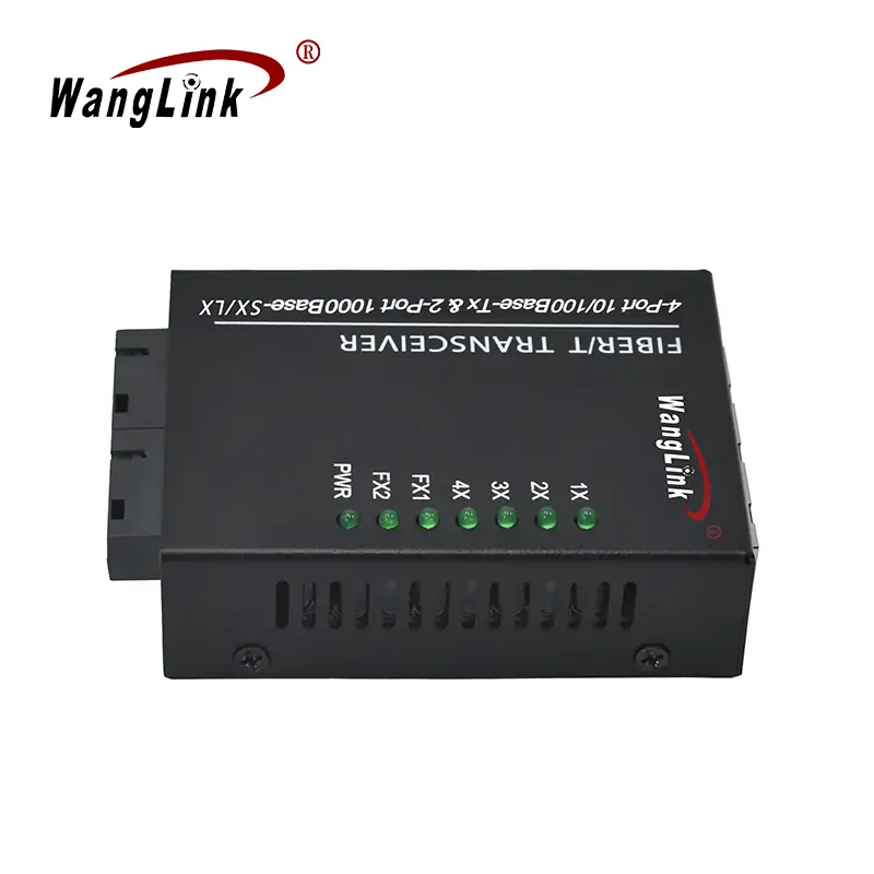Product gallery: CL402 | 100Tx single mode media converter 4 RJ45 2 SFP – /SC/FC/LC/ST