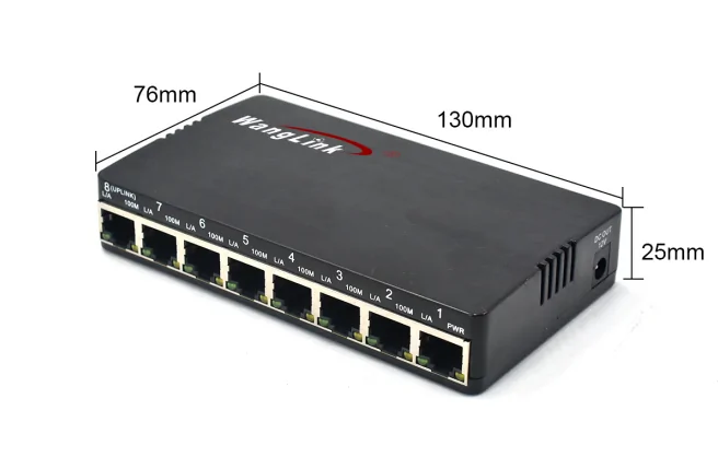 Product size: SF08RP-2S | Fast ethernet passive poe switch 8 Port mit 2 dip-Schalter