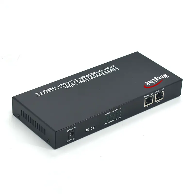 Product gallery: SG208RP | 2 Gigabit RJ45 8-Port Fiber optische reverse poe switch