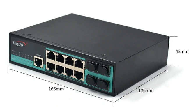 Product size: ISG804M | Gigabit Industrial 8 Port ethernet managed switch 4 SFP